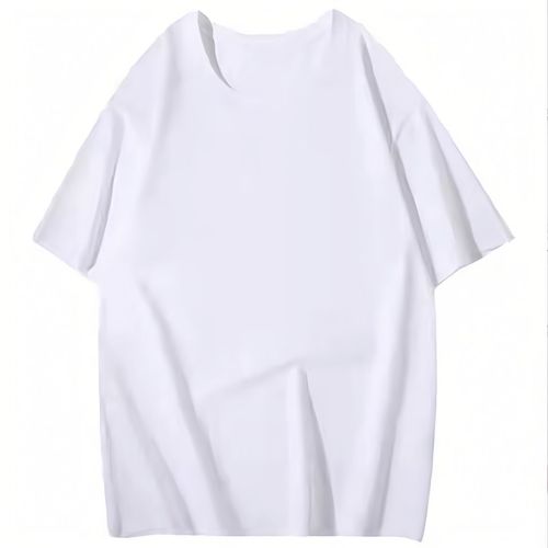 230克100%纯棉男女同款短袖休闲t恤纯白inst恤白色赫本风云朵纳米