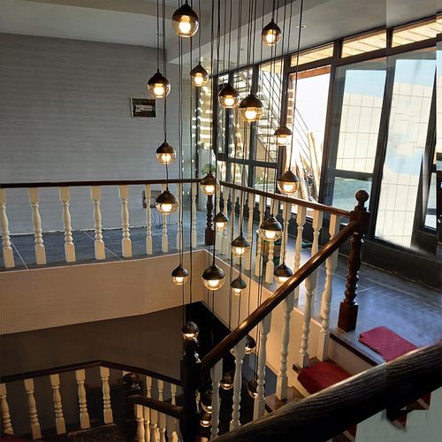 复式楼楼梯吊灯长吊灯loft公寓北欧现代简约复式楼旋转楼梯灯客厅