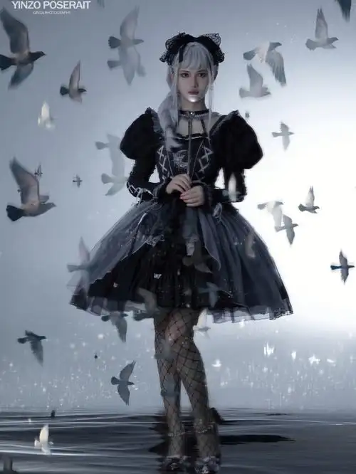 恶魔or天使71暗黑系哥特风怪诞少女写真