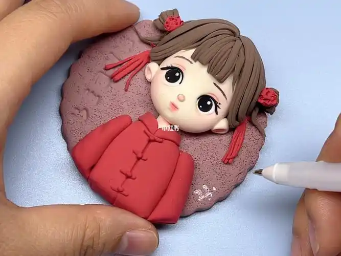 简单粘土喜庆娃娃