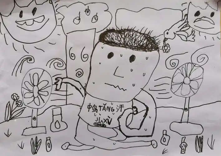 童心童画儿童创意美术活动(五)日记画《我出汗了…》