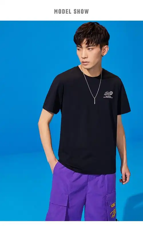 安踏短袖t恤男士2021夏新款运动休闲宽松潮流透气半袖圆领套头上衣 -2