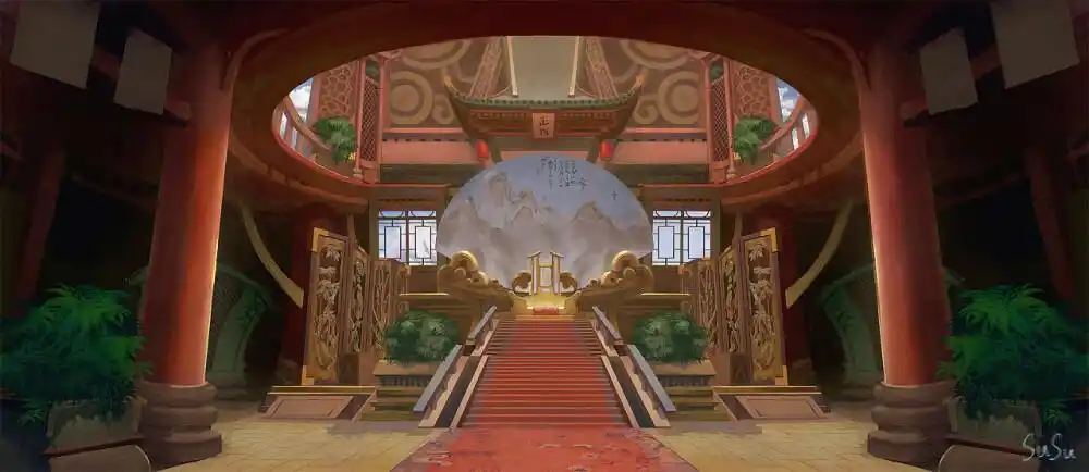 殿(中国风室内场景)|插画|游戏原画|susu0v0 - 原创作品 - 站酷