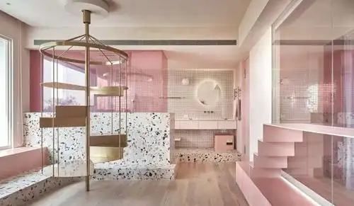 梦幻粉色系滨海别墅装修实景案例分享