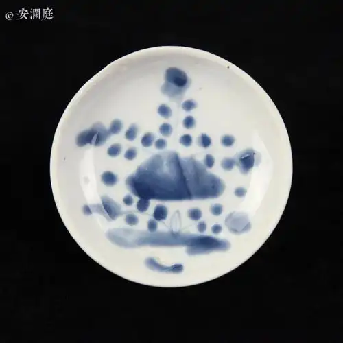 清早期|「青花花卉植物纹碟」,德化窑