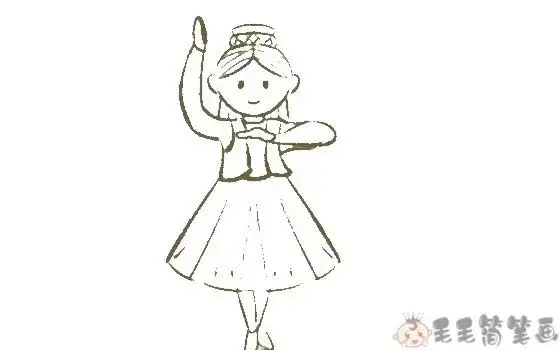 少数民族简笔画维吾尔族女孩简笔画