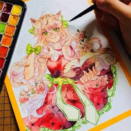 水彩插画丨古风动漫人物水彩上色绝了!