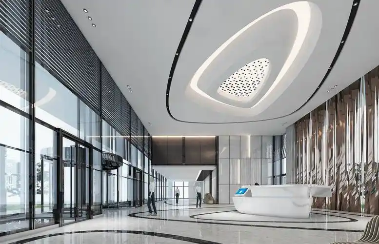 公司办公楼接待大厅装饰设计效果图欣赏