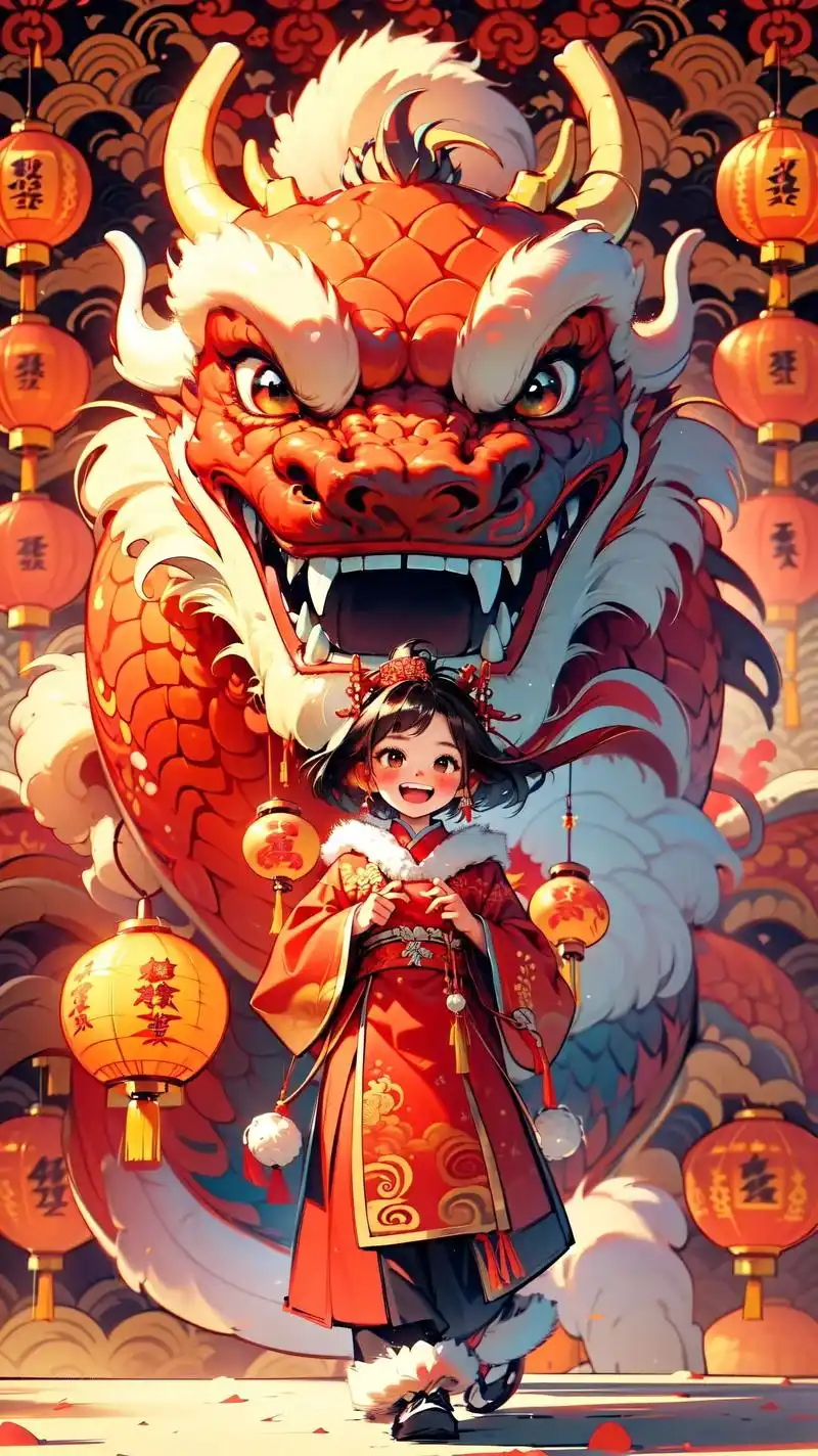 大吉大利,龙年大吉.#东方美 #国风 #国潮风 #春节 #卡 - 抖音