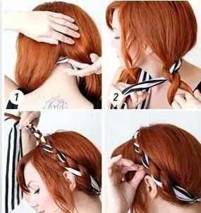 发带的系法4款style不同风格的发带系法图解