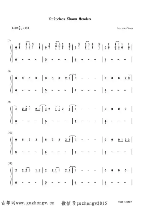 stitchesshawnmendes简谱需改编