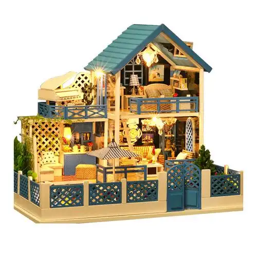 diy小屋阁楼别墅手工手工制制作木质小房子拼装建筑