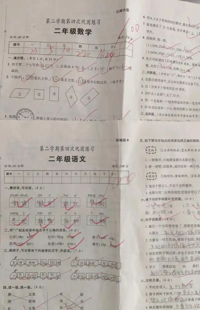 二年级第二学期伴随着你的满分成绩完美落幕