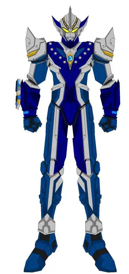 五个蓝色的机甲奥特曼阿古茹和希卡利很有型