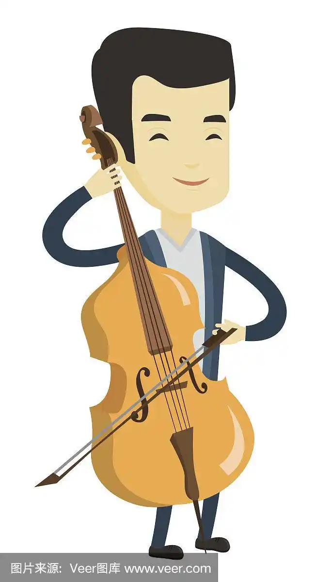 男子演奏大提琴矢量插图
