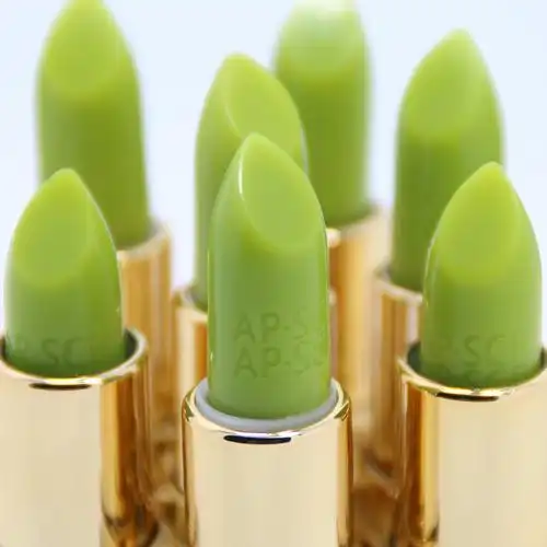 apscf绿色变色口红高清花妍不掉掉色不沾胡萝卜素唇膏