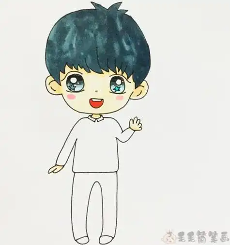 我长大后的样子男孩简笔画