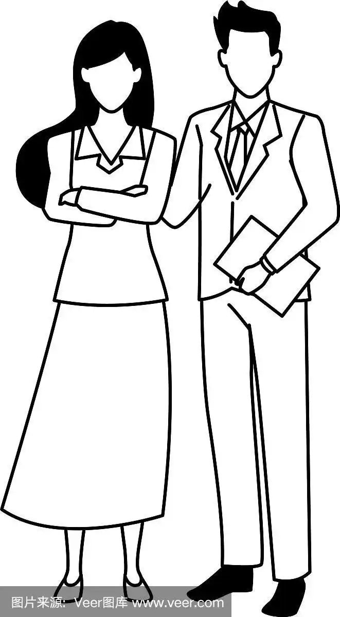 一对穿着黑色衣服的商业企业家夫妇