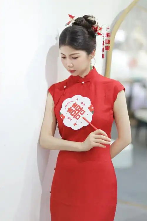 红色旗袍,#新中式 #新娘旗袍 #旗袍