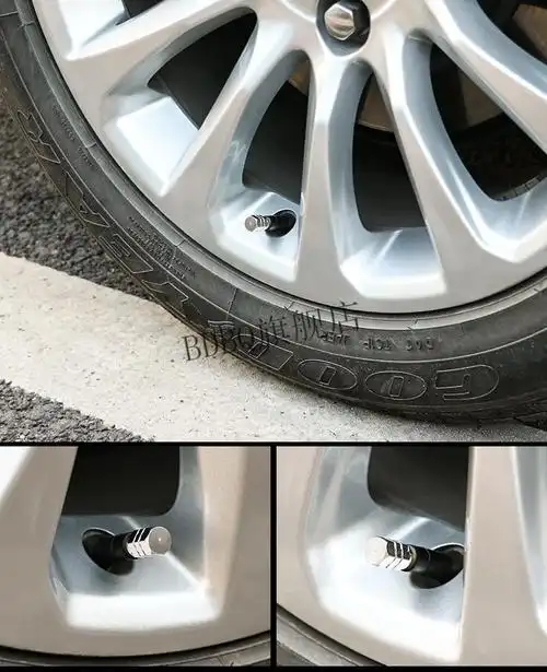 汽车轮胎气门嘴帽摩托车电动车气嘴盖气门芯改装胎压帽红色四颗装