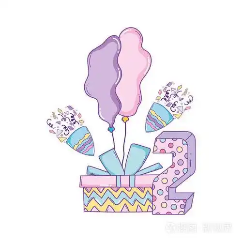 儿童生日礼物蜡烛可爱卡通矢量插图平面设计