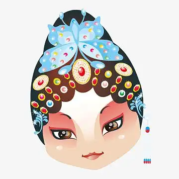 矢量越剧戏曲女士头像