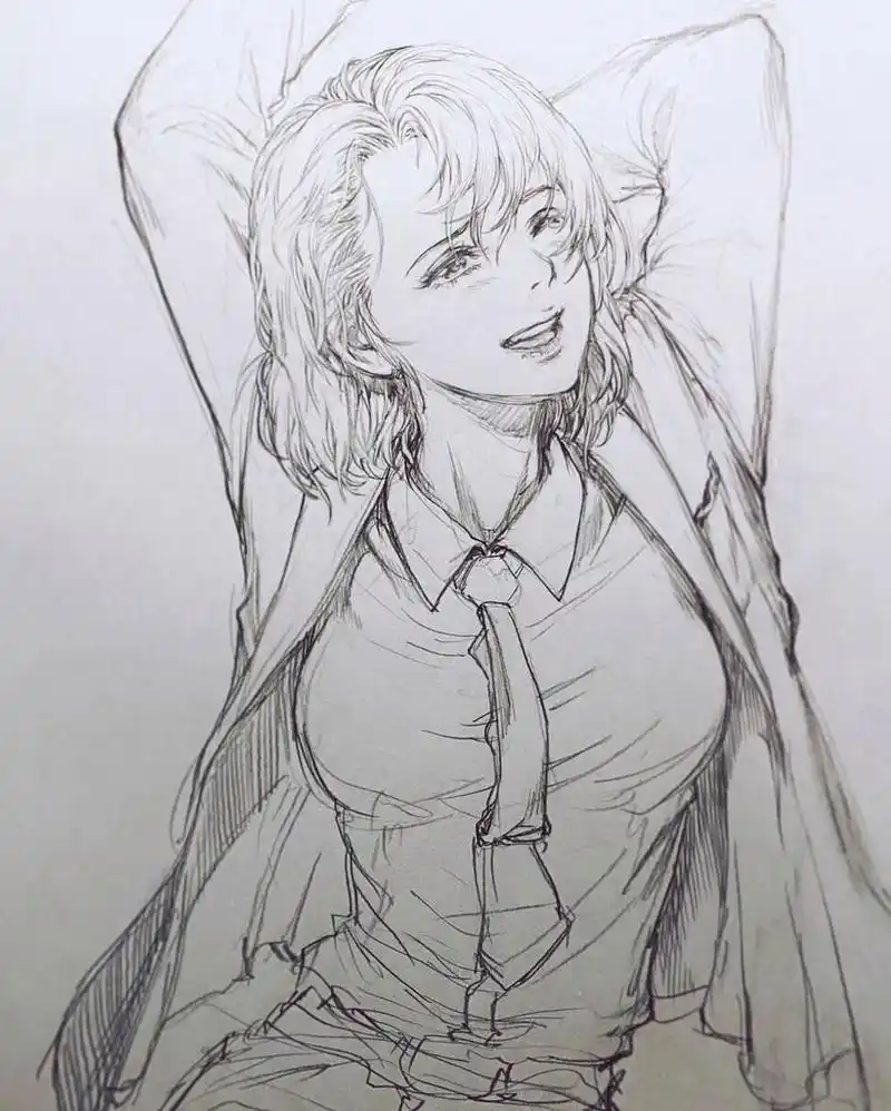 动漫人物速写线稿. |🎨 by:stato ozo