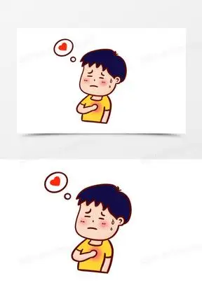 卡通小男孩胸闷素材