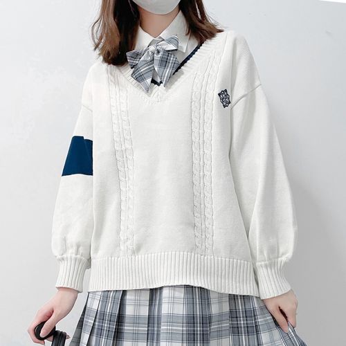 朴樱原创西野jk毛衣套头女秋冬学院风日系宽松外穿学生针织衫上衣