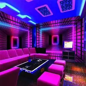 科技感时空隧道墙纸歌舞厅沙发背景墙布ktv酒吧包房网吧装修壁纸