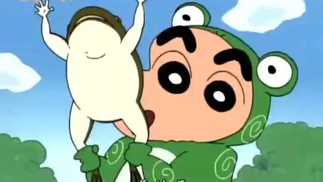 蜡笔小新 小新假扮青蛙去抓青蛙,小新还是很有爱心的