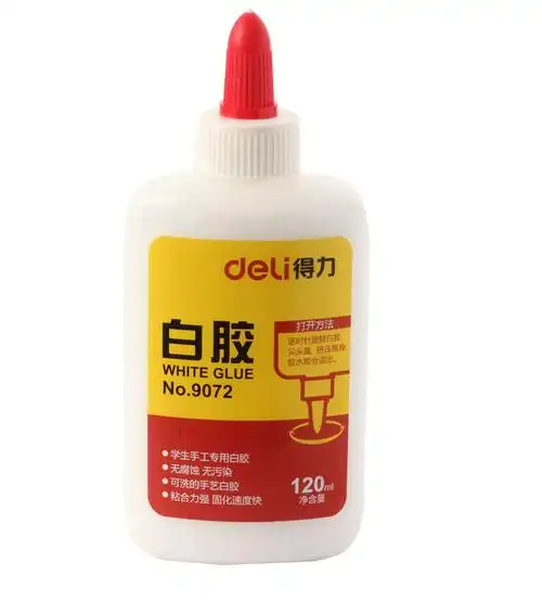 得力deli9072白胶手工学生胶水手工胶水白胶白乳胶水液体胶白胶120ml8