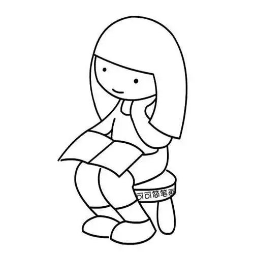 坐着的小男孩简笔画人物简笔画大全侧面人物坐姿简笔画简笔画大全