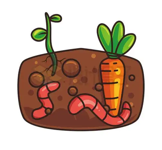 躲在地下泥土里的卡通蚯蚓环节动物2934299矢量图片免抠素材