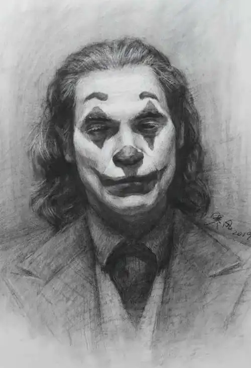 素描电影角色小丑亚瑟弗莱克