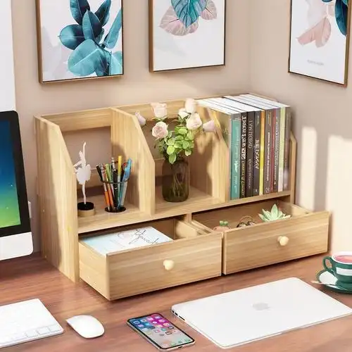 简易办公桌收纳书桌上儿童小书架桌面置物架简约学生多层书立架