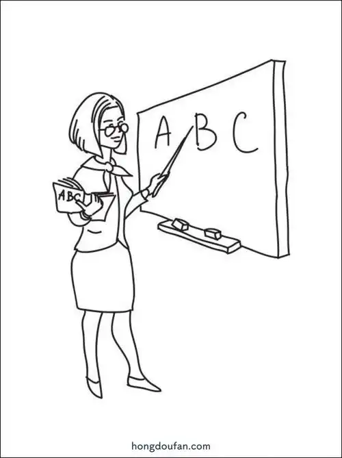 二年级简笔画,儿童简笔画,可爱,同学,手绘,教师节,数学老师,班主任