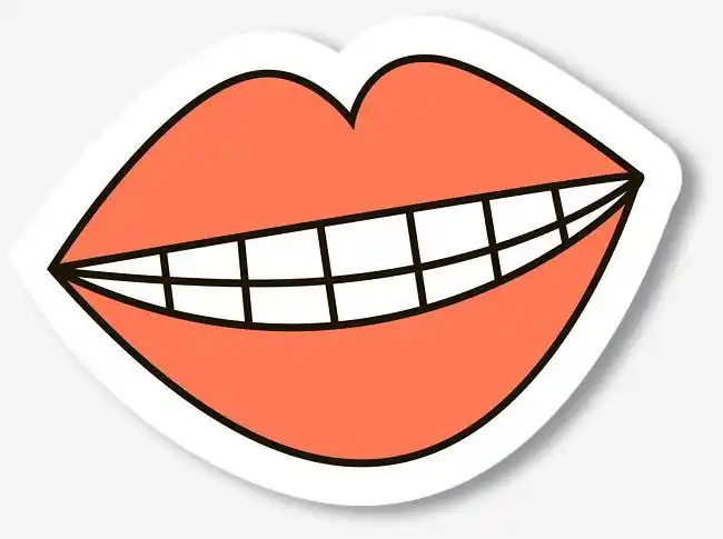 卡通红色嘴唇贴纸