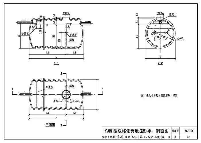 14ss706:玻璃钢化粪池选用与埋设