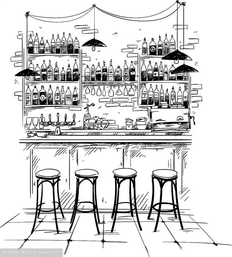 酒吧室内布置示意图