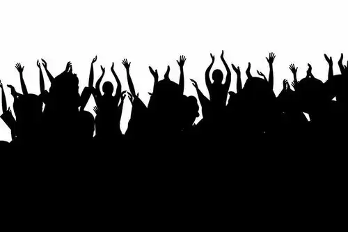 欢呼的年轻人人群剪影png图片免抠矢量素材