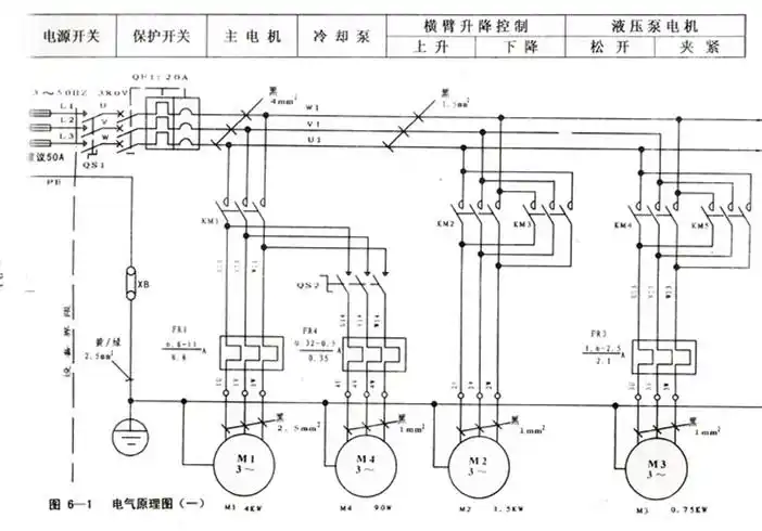 立式钻床电路接线图