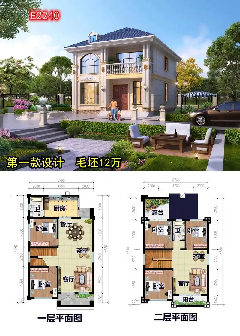 开间8米左右二层小楼设计分享造价经济易施.开间8米左右二层小 - 抖音