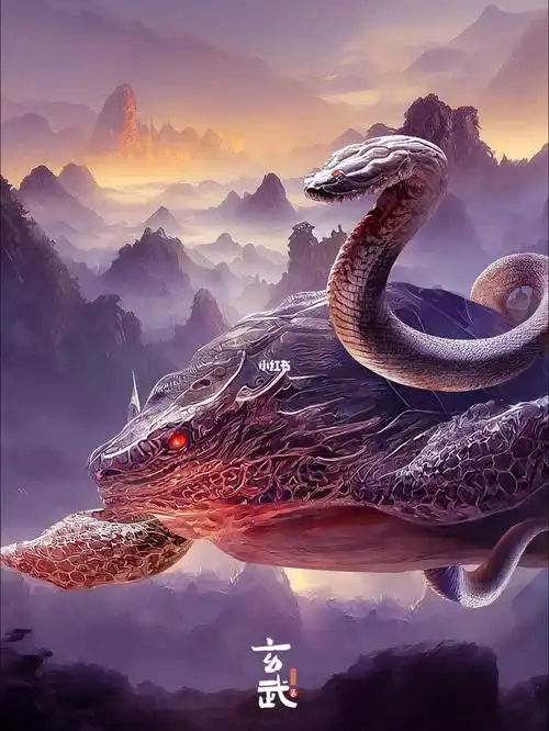 玄武,中国古代神话中的四大神兽之一,又名龟蛇,是指二十八宿按东南