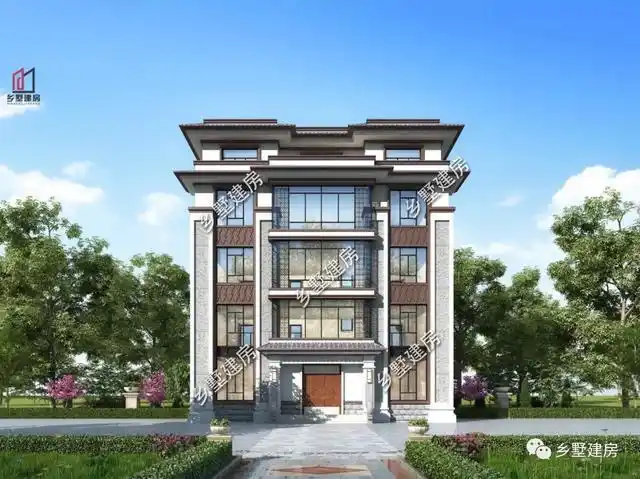 五层新中式豪华别墅75万左右建成家里再多的人也不怕住不下