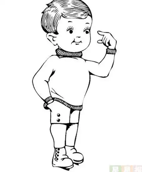 小孩子侧身的简笔画