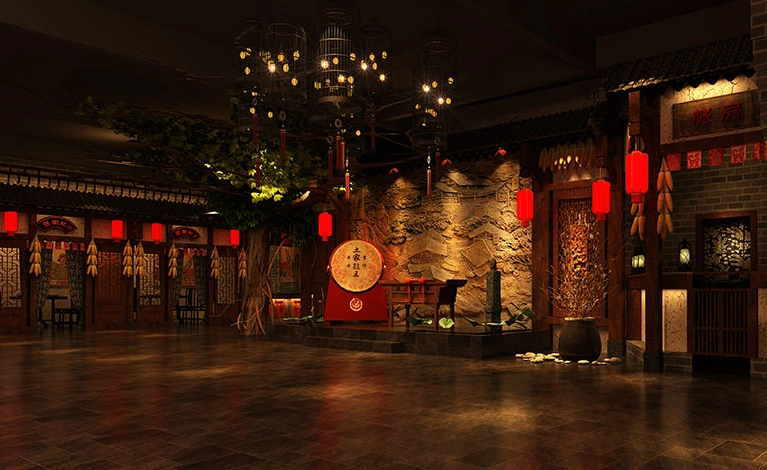 稻香阁民俗中式餐厅装修效果图