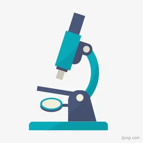 卡通蓝色显微镜png素材透明免抠图片-其他元素