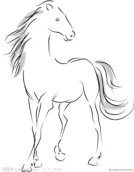 可爱的小白马简笔画