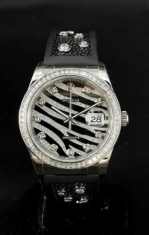 rolex劳力士datejust 116189白金镶钻自动腕表hk9311